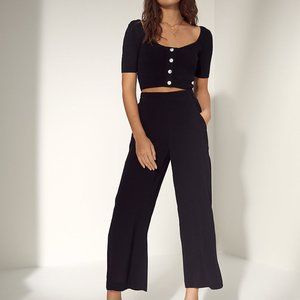 Wilfred Aritzia black wide leg pants XS